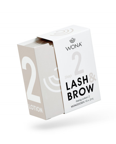 Anwendung WONA Fixing Lotion 2 beim Wimpernlifting