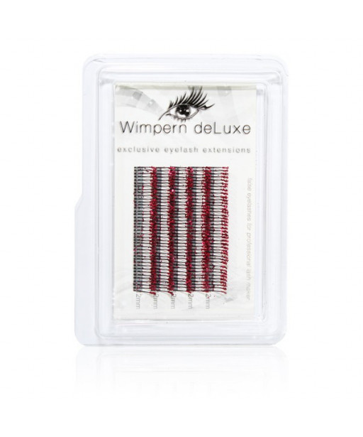 Wimpern Extensions Glitzer Rot